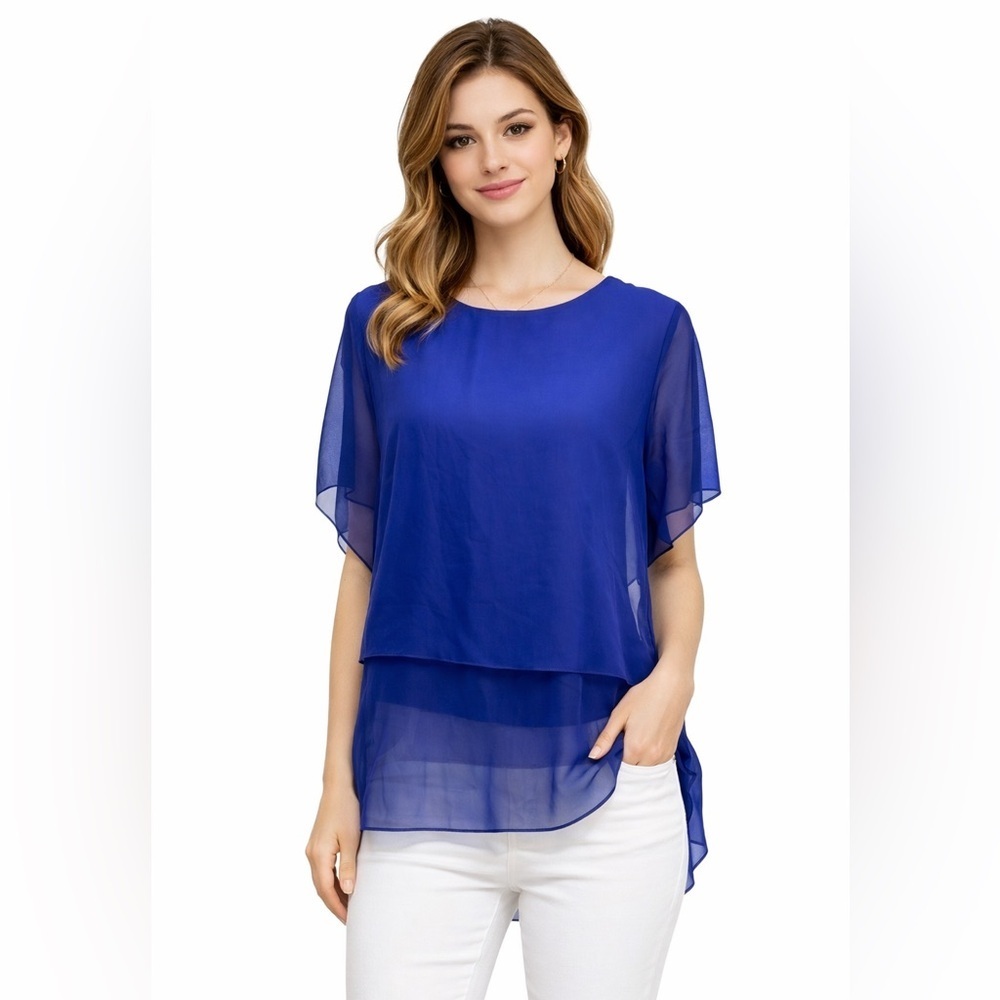 Dex 1965 Blue layer, ruffle blouse size L
